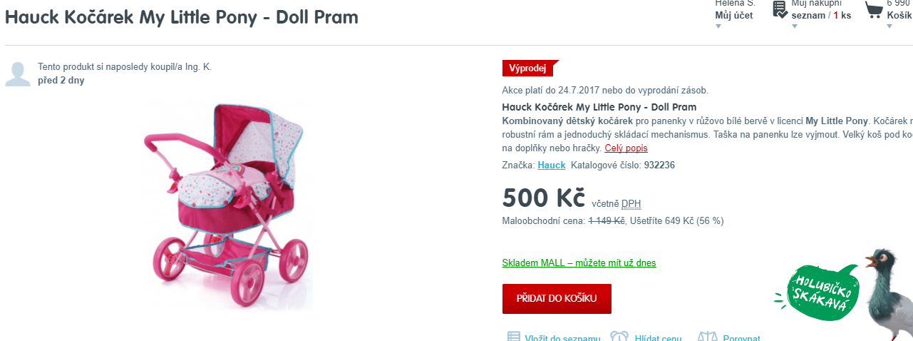 Kočárek pro holky Hauck My Little Pony.