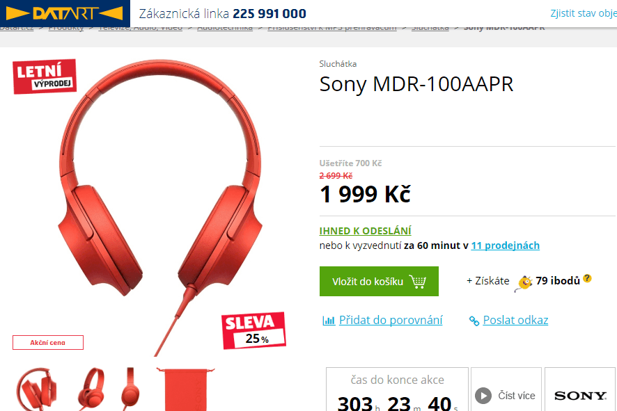 Sluchátka SONY MDR-100AAP