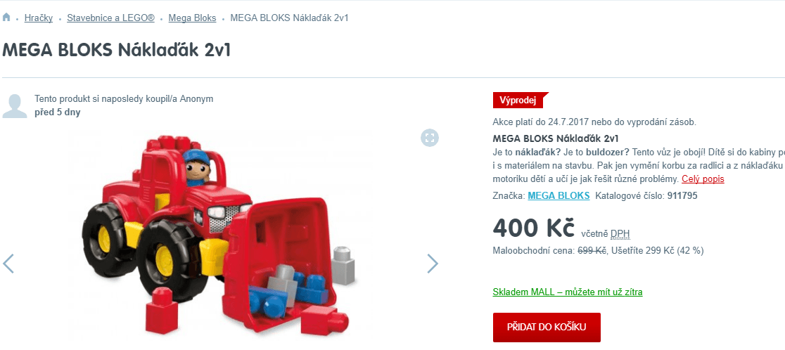 Mega Bloks Náklaďák s buldozerem