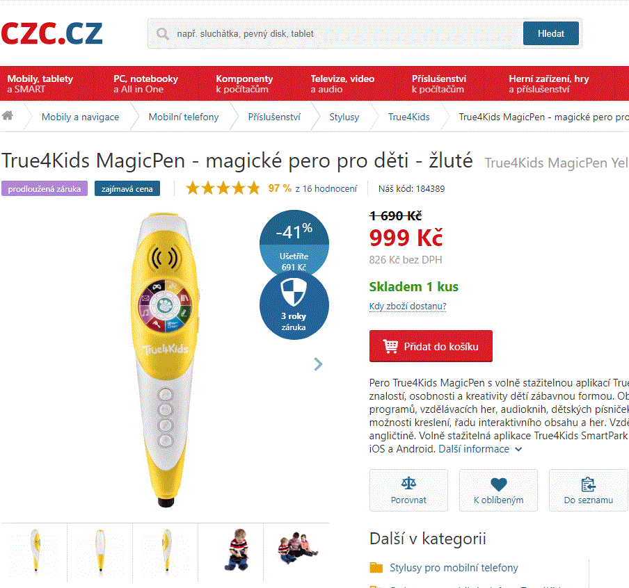 True4Kids MagicPen žluté