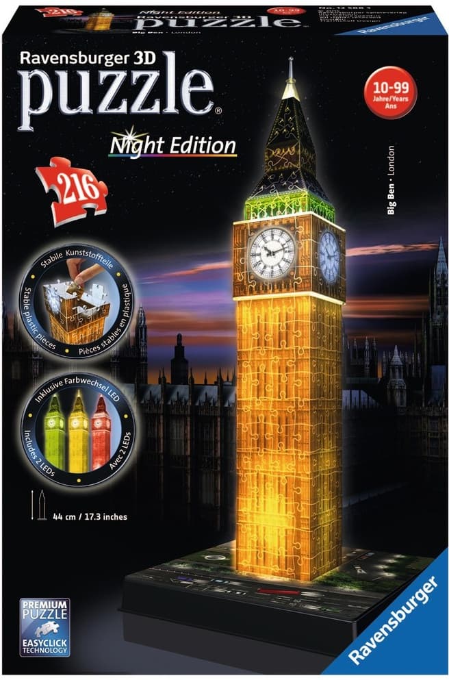 3D puzzle Big Ben, LED osvětlení