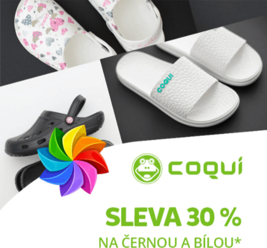 Sleva 30% na vše v černé a bílé - Coqui