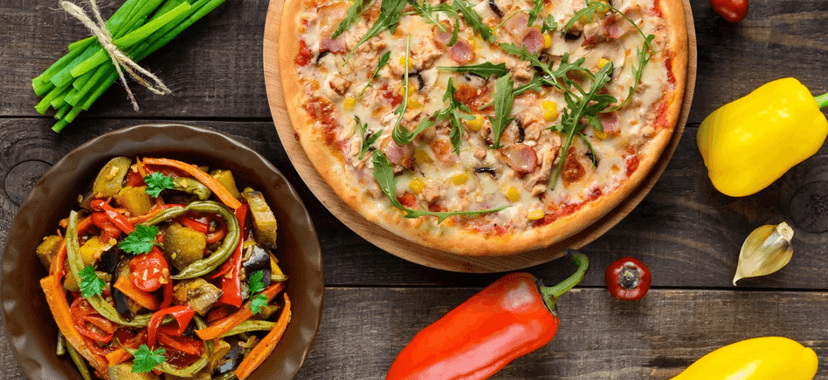 2× pizza nebo 2× salát dle výběru