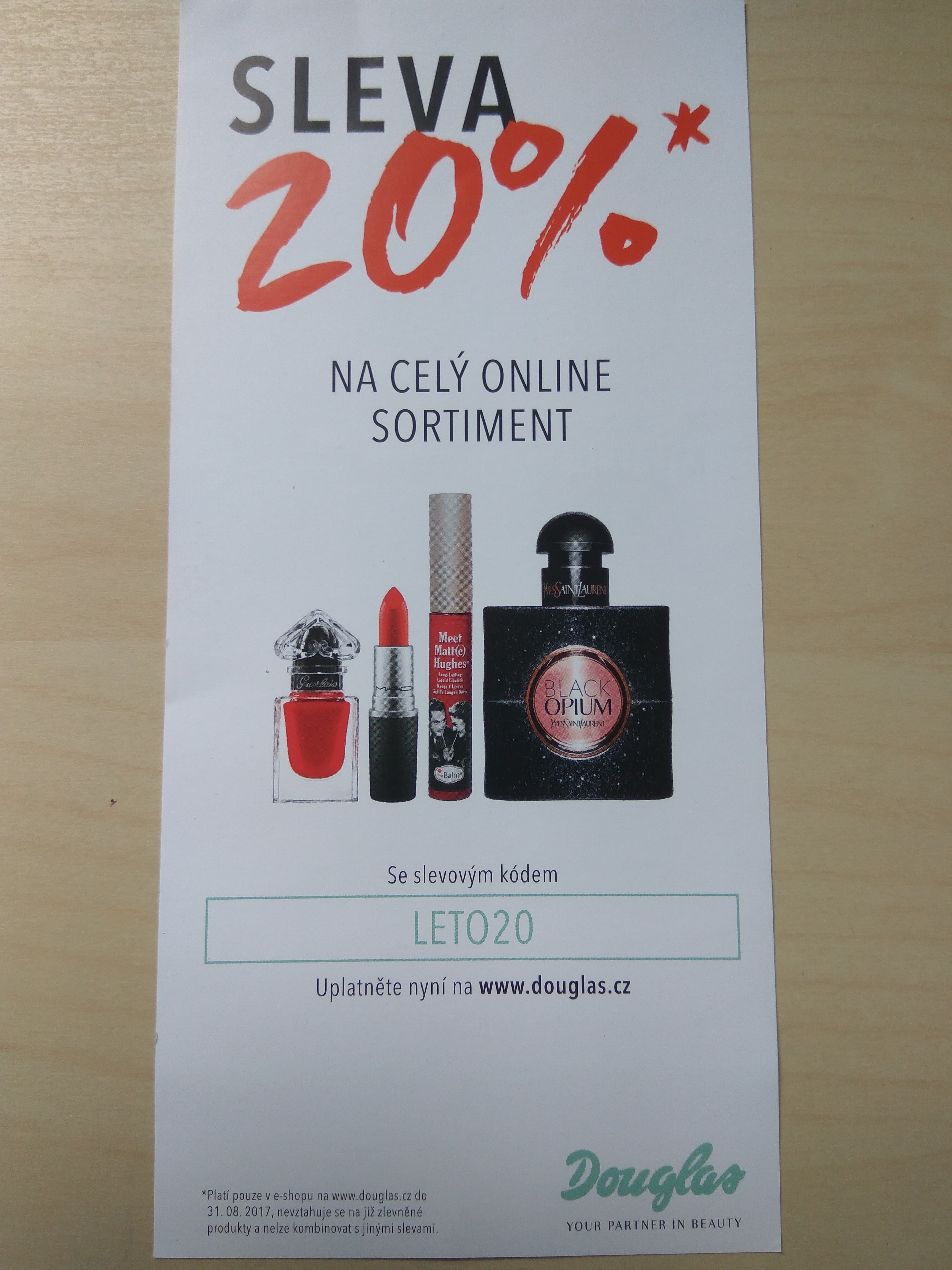 Douglas - sleva 20 % na celý online sortiment