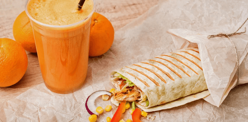 Velký fresh juice a zdravá tortilla pro dva 