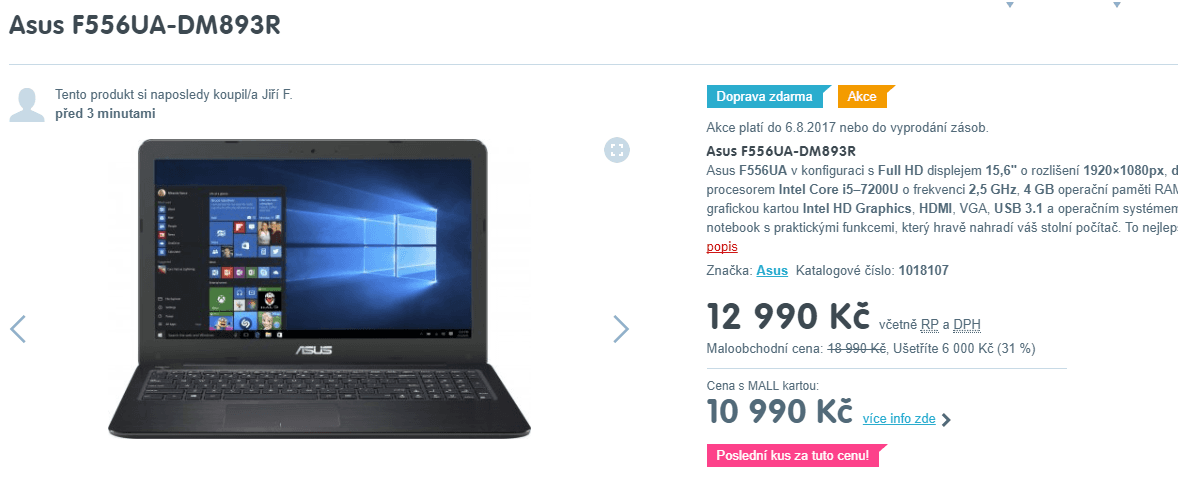 Asus, 3,5GHz, 4GB RAM, 15,6"