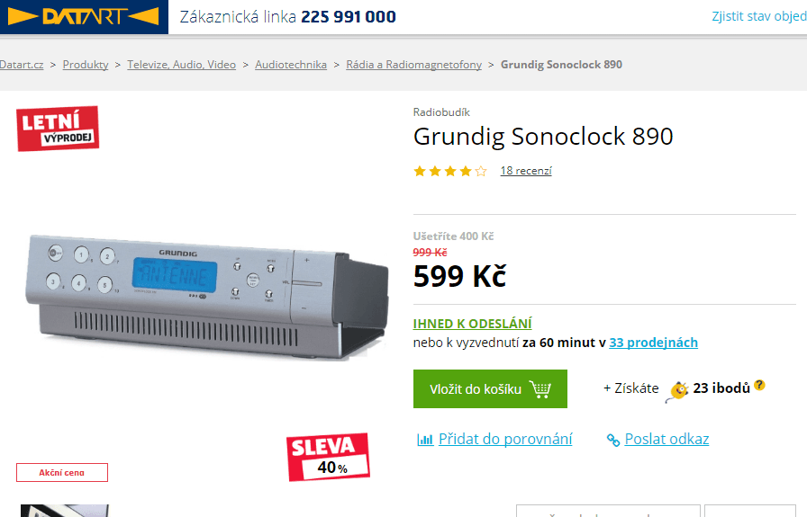 Radiobudík Grundig Sonoclock 890