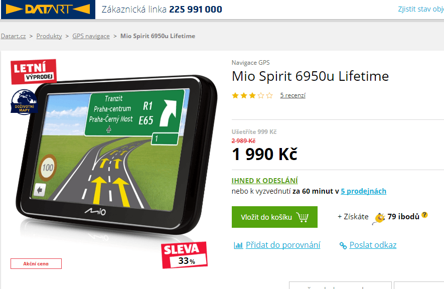 Navigace Mio Spirit 6950u Lifetime