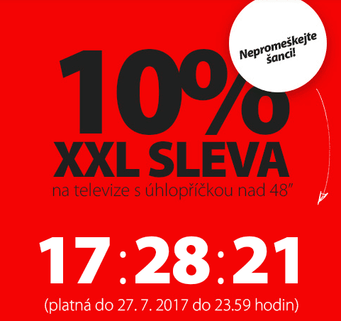 Extra sleva 10% na velké televize (48"+)