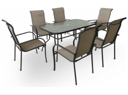 6x křeslo, 1x stůl, hliník, Vegas Havana