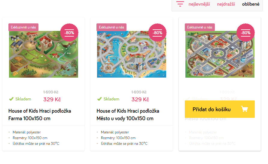 3x hrací podložka pro děti House of Kids