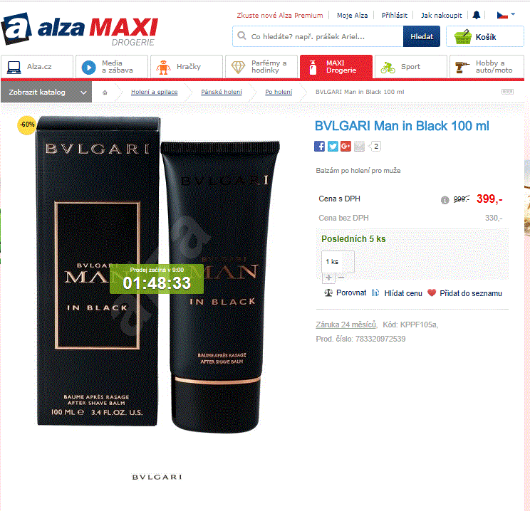 BVLGARI Man in Black - balzám po holení 100 ml