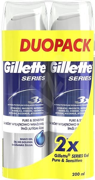 GILLETTE gel na holení Ultra Sensitive 2 × 200 ml