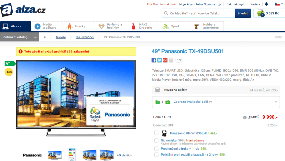 Full HD LED TV, Smart, 123 cm, Panasonic