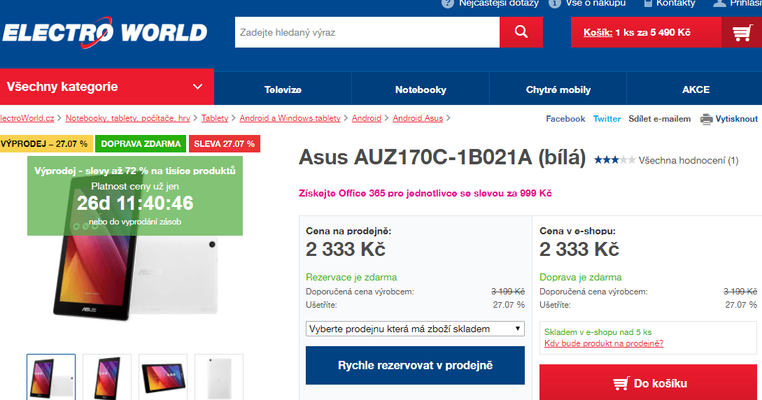 Tablet Asus, 4x 1,2GHz, 1GB RAM, 7"