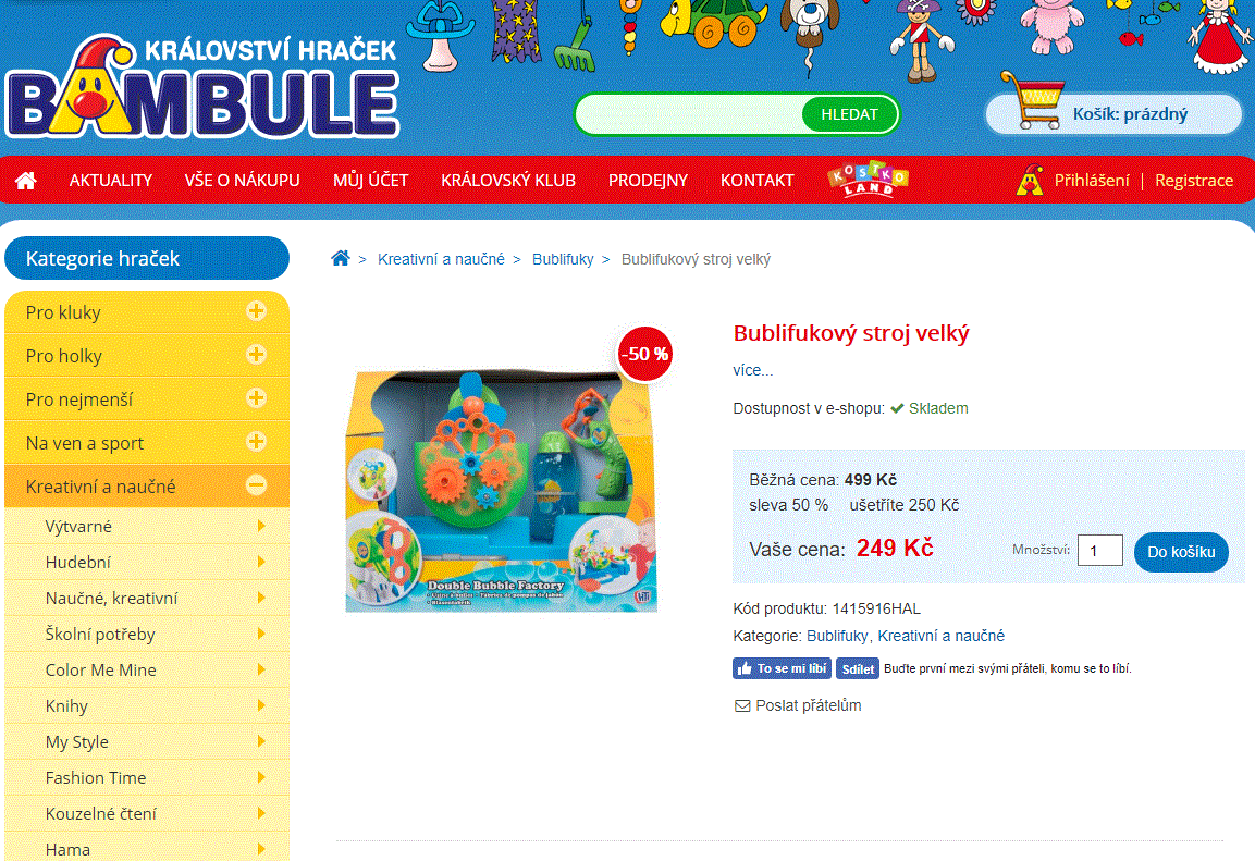 Bublifukový stroj velký