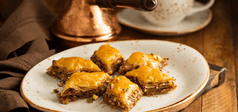 Ořechová baklava a káva či čaj