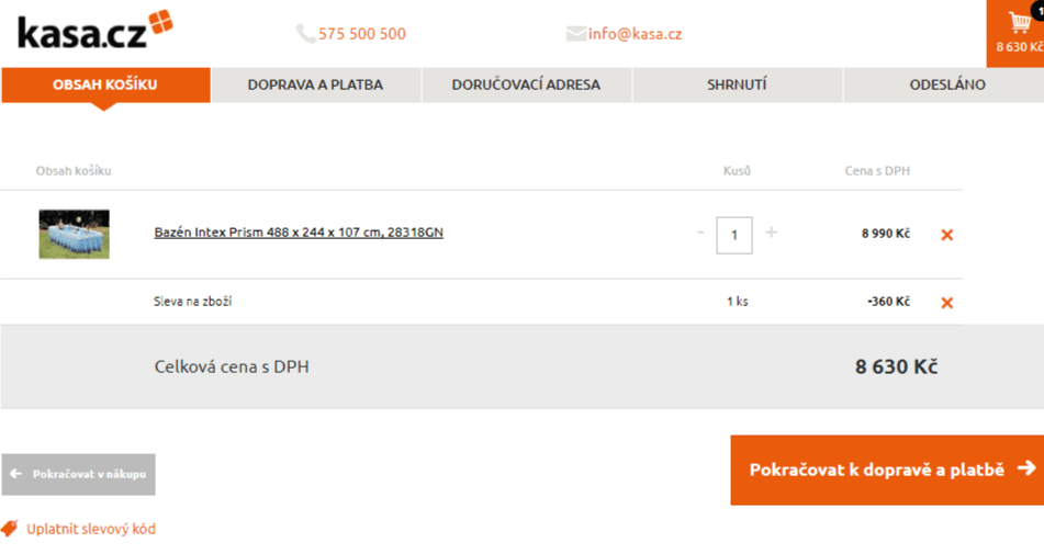 Intex Prism, 5 x 2,5 metru + vybavení