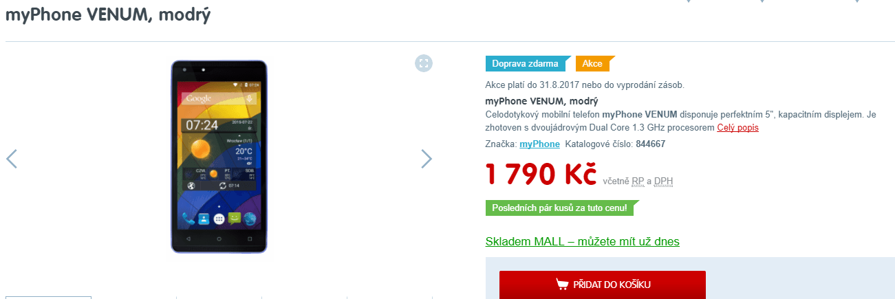 myPhone, 4x 1,3GHz, 1GB RAM, 5"