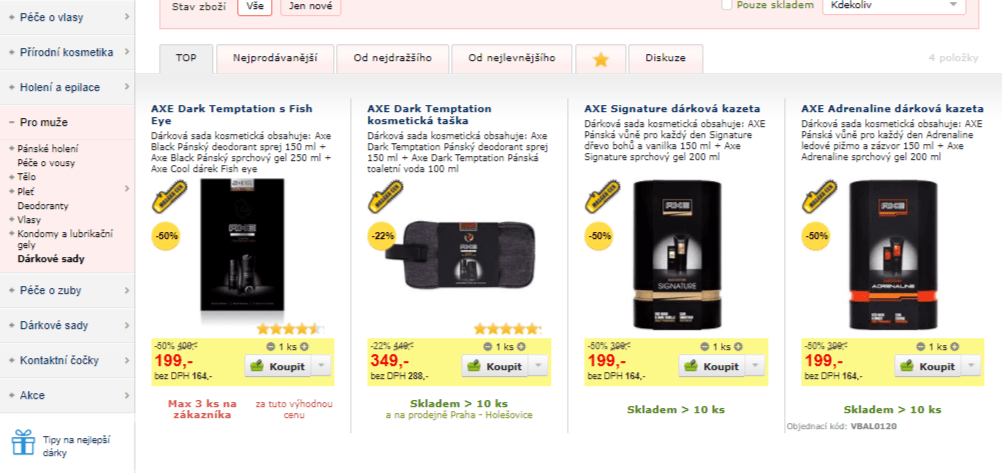 Dárkové balíčky AXA - sleva 50%