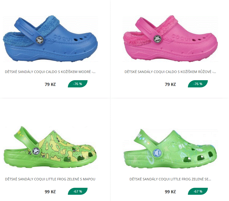 Coqui - letní výprodej slevy až 80%