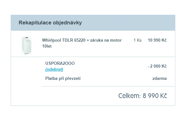 Pračka Whirlpool, 6,5kg, A+++, 14 prog