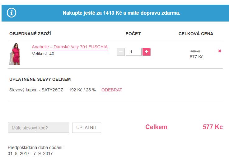 Sleva 25% na všechny dámské šaty