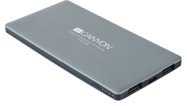 Canyon powerbanka 5000 mAh, tmavě šedá