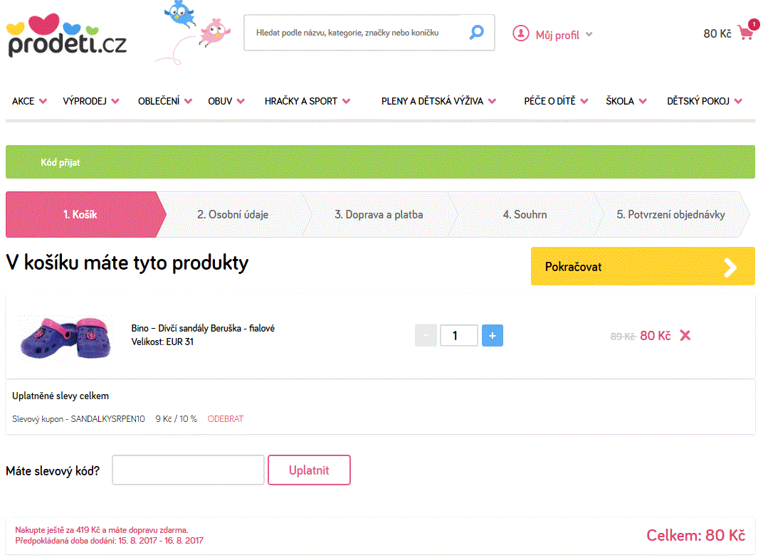 Výprodej Prodeti - sandálky, pantofle, střevíčky