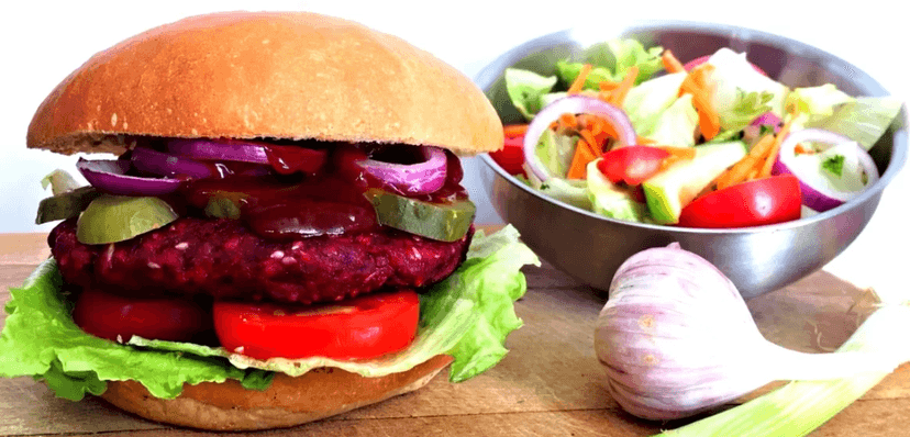 Vege burger dle vašeho výběru + salát 
