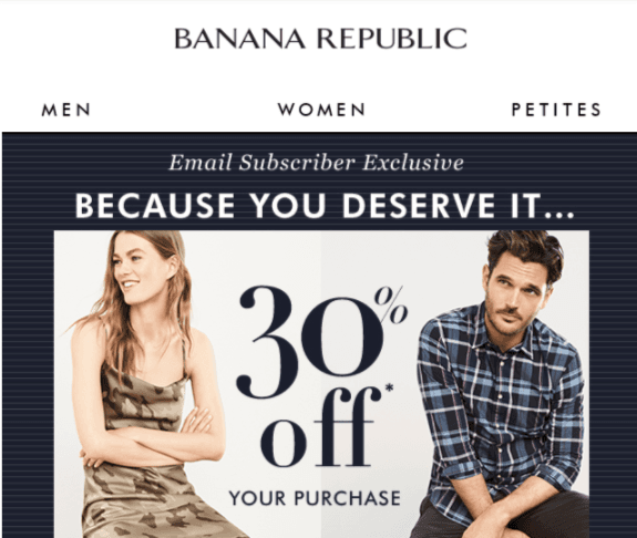 Banana Republic a Gap - sleva 30% na vše