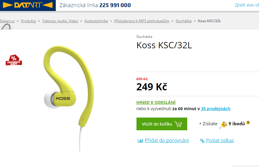 Sportovní sluchátka KOSS KSC32