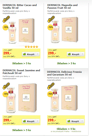 Parfémované vody Dermacol 50 ml