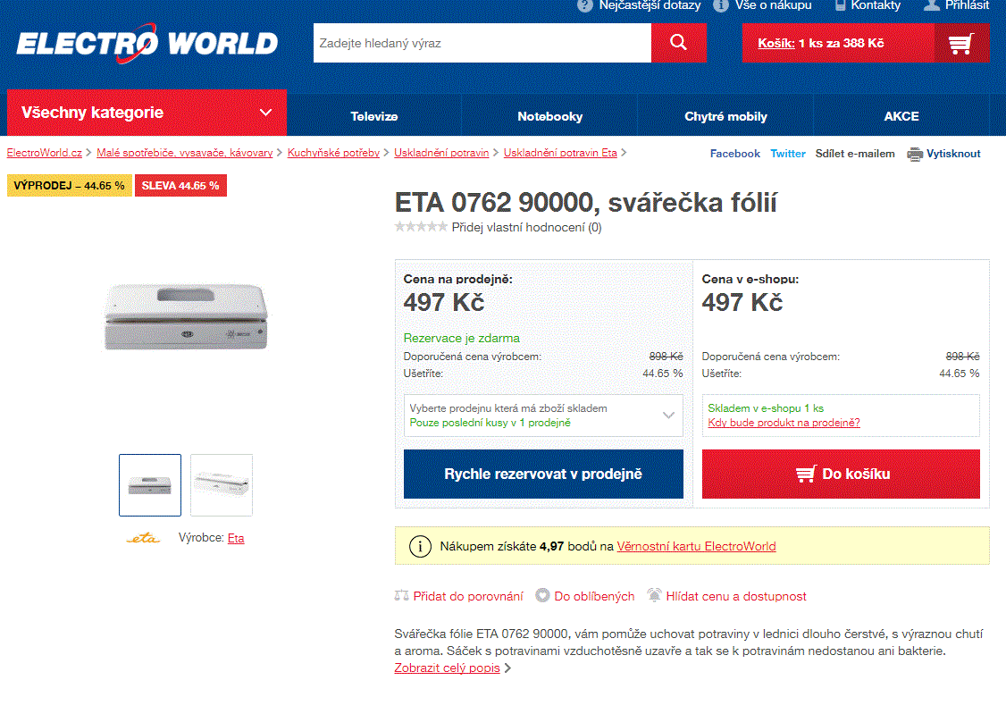 Svářečka fólií ETA 0762