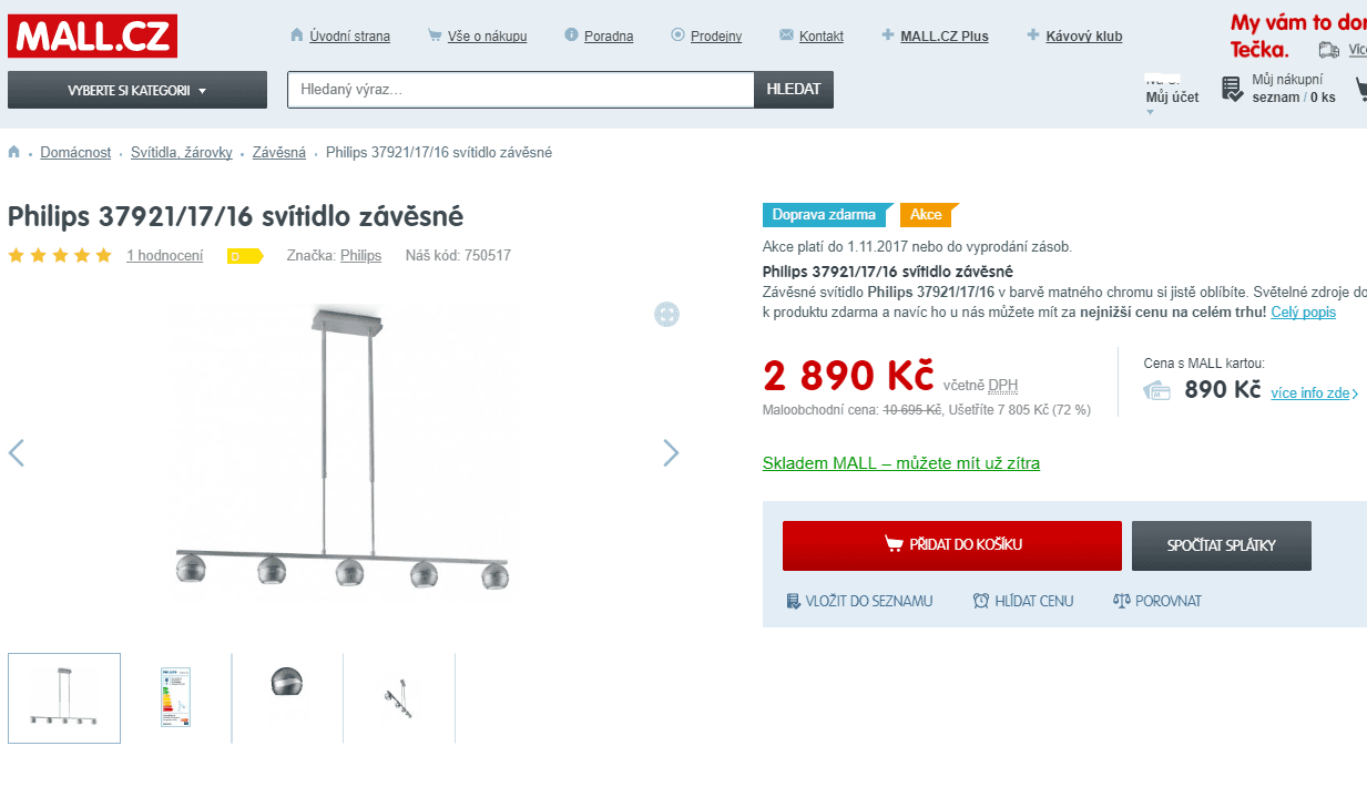 Philips 37921/17/16 svítidlo závěsné