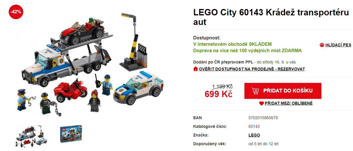 Lego City Krádež transportéru, 403 dílů