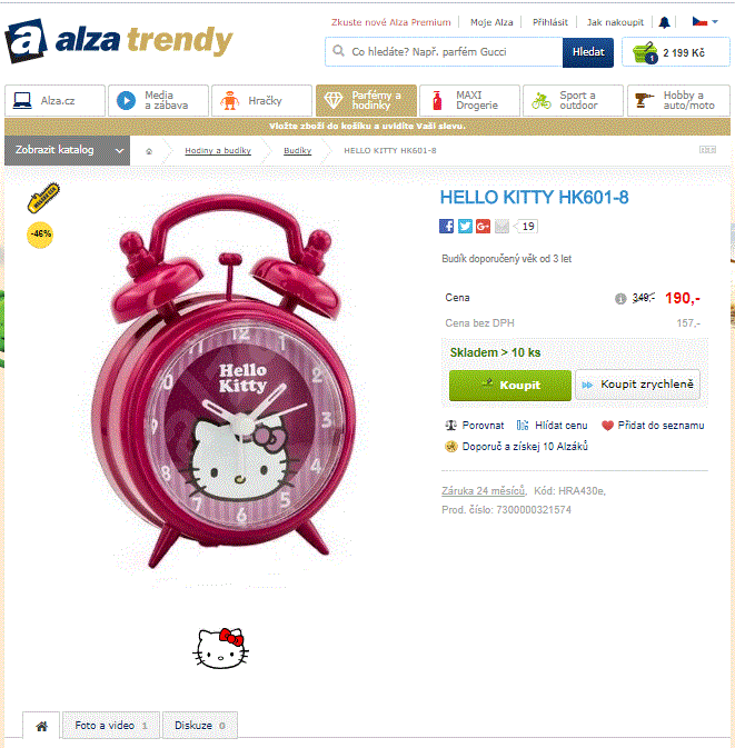 Budík Hello Kitty HK601.8