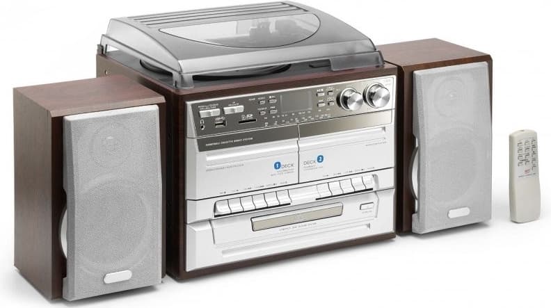 Retro HI+FI systém Lenco, USB, CD, gramofon, kazet