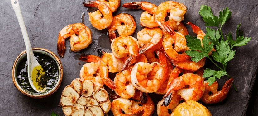 Menu s tygřími krevetami a kuřecím masem pro 2