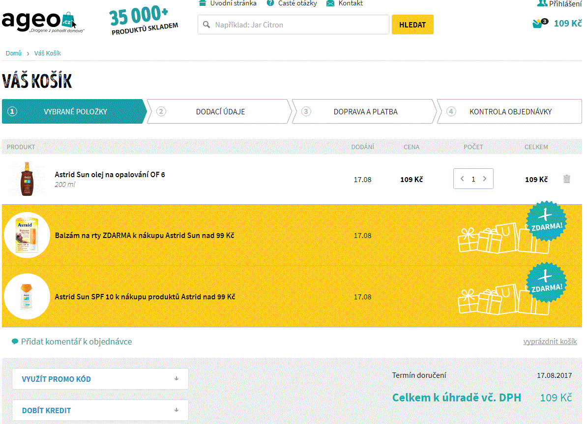 Ageo.cz - dárky k výrobkům Astrid