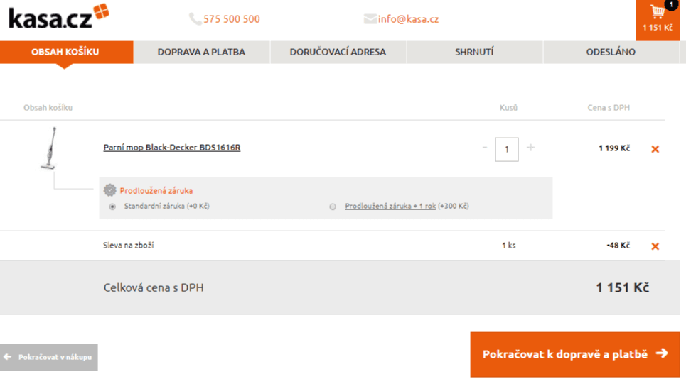 Parní mop Black-Decker BDS1616R