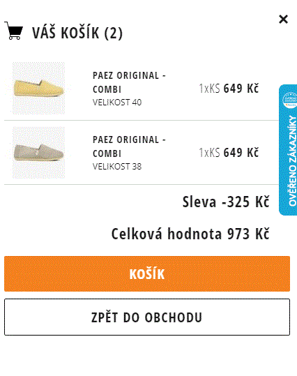 Sizeer.cz - druhý pár bot PAEZ za polovinu
