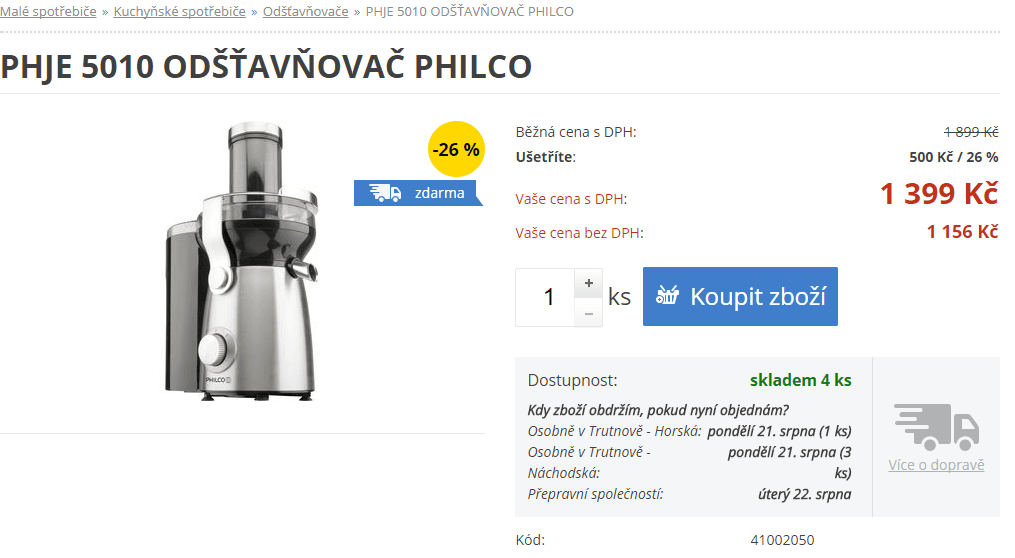 Odšťavnovač Philco PHJE 5010
