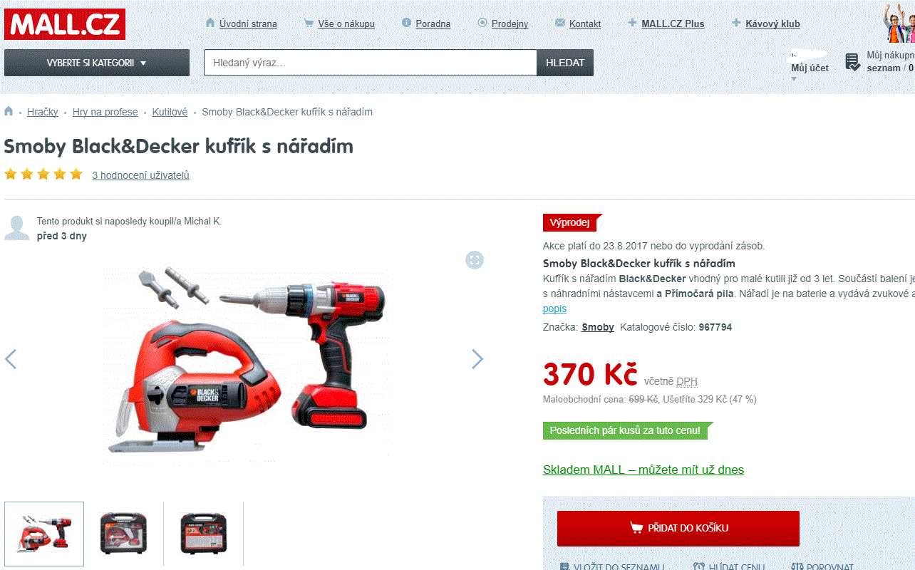 Smoby Black&Decker kufřík s nářadím