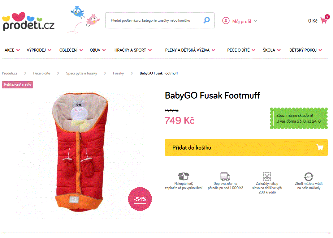 Dětský fusak BabyGO Footmuff