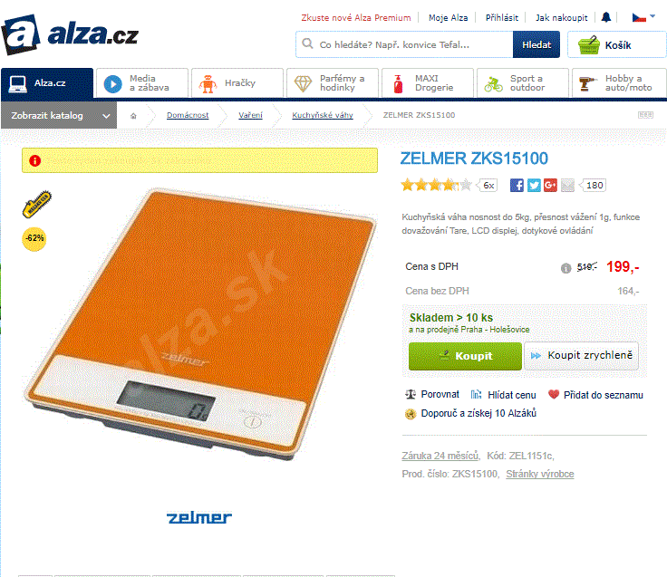 Kuchyňská váha Zelmer ZKS15100
