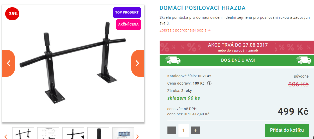 Posilovací hrazda na stěnu