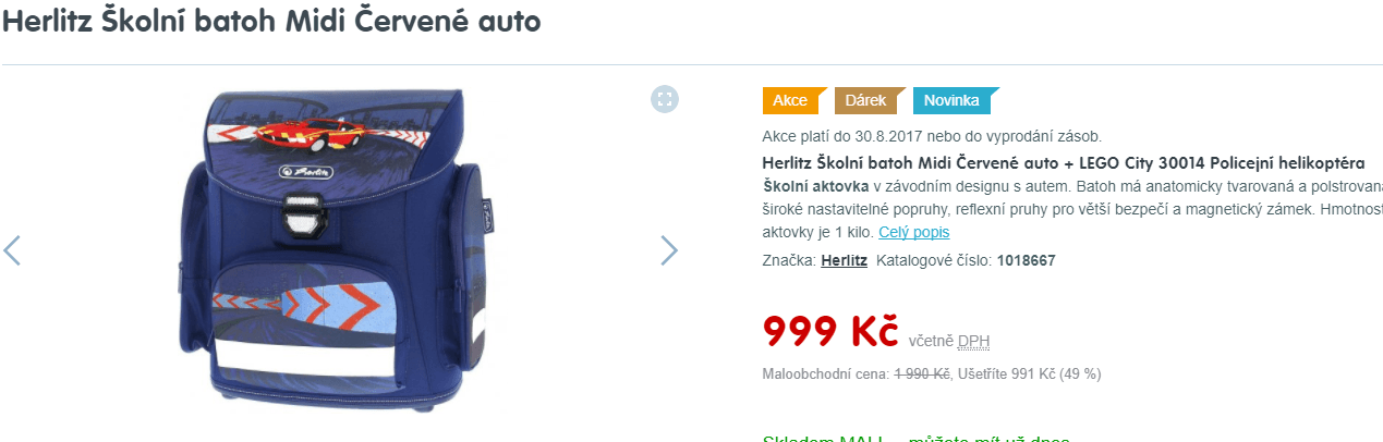 Školní batoh 1. stupeň Herlitz