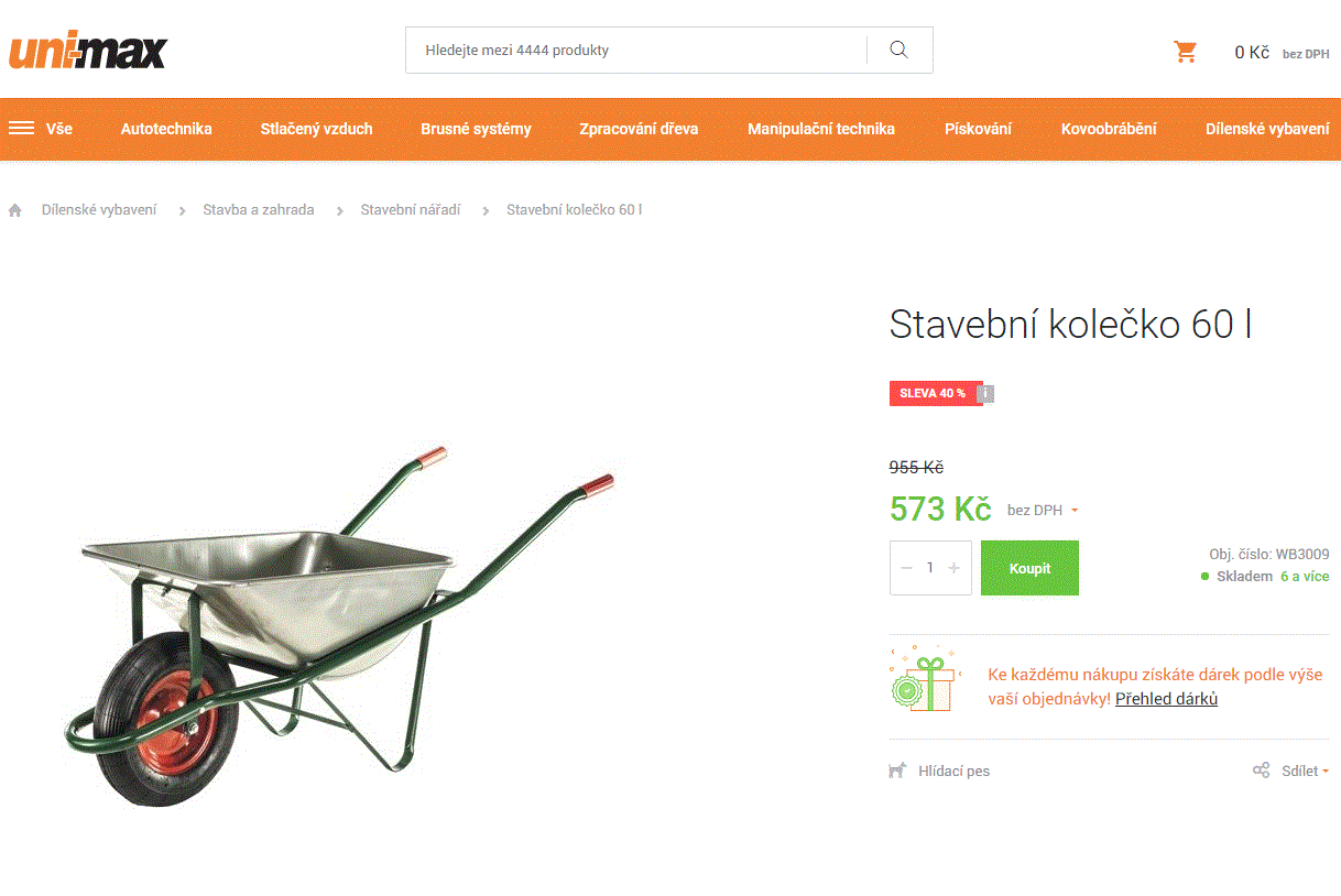 Stavební kolečko 60 l, nosnost 100 kg