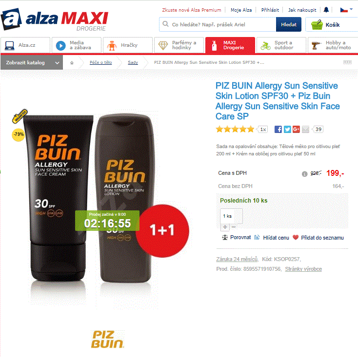 Piz Buin kosmetická sada na opalování